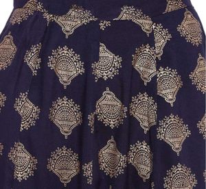 Elegant Navy Blue Skirt with White Top
