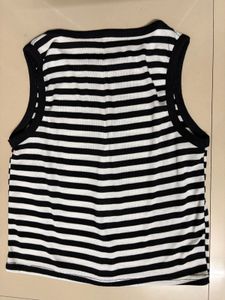 Summer sale -Black &amp; White Striped Tank Top