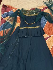 Elegant Teal Lehenga Choli with Embellishments