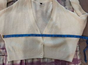 H&amp;M - cream knit cropped cardigan