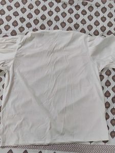 Chic White Puff Sleeve T-Shirt