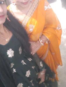 Embellished Orange Saree