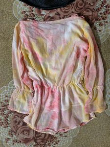 Boho Tie-Dye Ruffled top