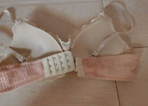 Charming Pink Lace Trim Bra