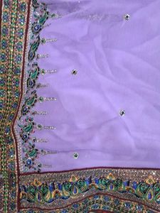 Stunning Lavender Embroidered Saree