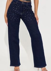 Sparkly Rhinestone Wide Leg Jeans