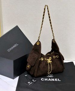 CHANEL 25 SMALL HANDBAG SUEDE CALFSKIN &amp; GOLD META