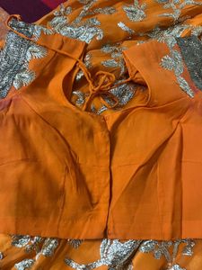 Designer Orange Floral Lehenga Choli Set