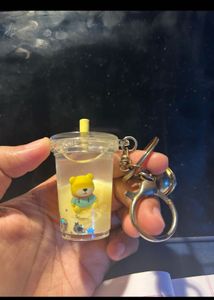 Cute Bear Boba Keychain with bell