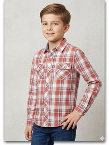 Boy's Plaid Button-Up Shirt
