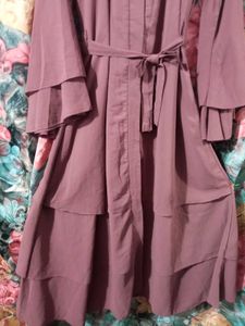 Elegant Tiered Abaya Gown with Hijab