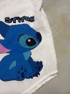 Cute Stitch White Button-Up Shirt