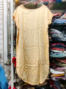 Casual Peach High Low Midi Dress