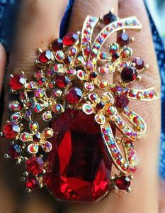 Exquisite Red Gem Brooch