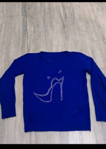 Sparkly High Heel Design Blue Top