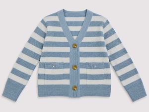 Striped Cardigan with Gold Buttons