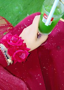 Elegant Maroon pakistani Gown 2pc