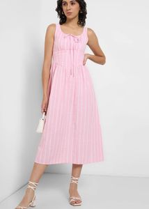 Cute Pink Striped Maxi Dress