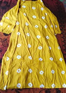 Yellow Bandhani Kurta Set