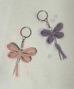 Crocheted Dragonfly Keychain Set