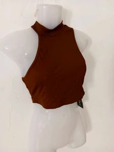 Ribbed Mock Neck Crop Top