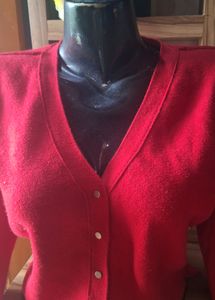 Red Cardigan  Crop Top