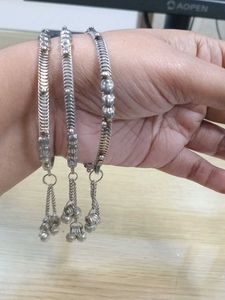Silver Bangles with Charms