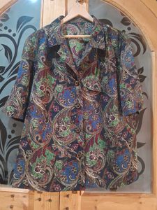 Paisley Print 3/4 Sleeve Shirt
