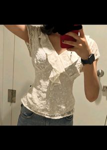 coquette embroidered top