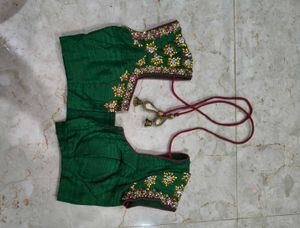 Embroidered Green Blouse
