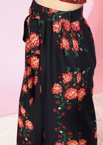 Floral Print Crop Top &amp; Trouser Set