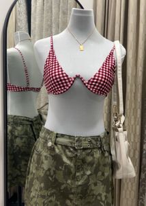 Rare Find Gingham Underwire Bikini Top