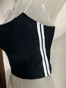 Black Strapless Crop Top