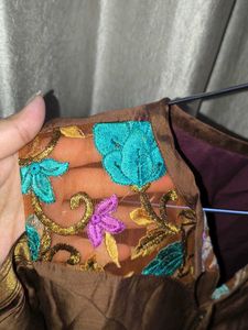 Elegant Crop Top with Embroidery design