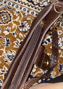 Chic Brown Woven Shoulder Bag