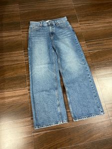 Stylish Wide Leg Blue Denim Jeans