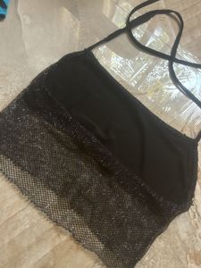 Sparkly Black Mesh Gown