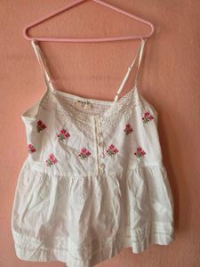 White Smocked Cami Top