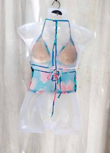 I. Aloha Floral Halter Bikini Top