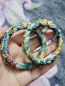 Handcrafted Fabric Bangles (Set Of 2)