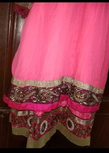 Stunning Pink Embroidered Anarkali Suit only kurta