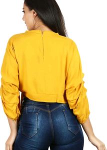 Cute Cat Print Yellow Tunic Top