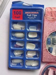 Fake Nails &amp; Eyelashes &amp; Nail polish Bundle