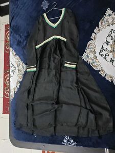 Elegant Black Aliya Cut Kurti