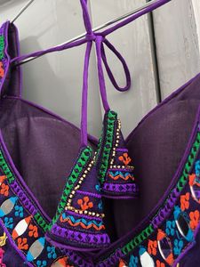 💜 Vibrant Purple Mirror-Work Choli ✨