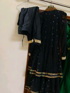 Elegant Black frock chudidar