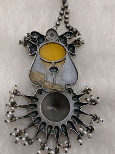Silver Look Alike Long Necklace