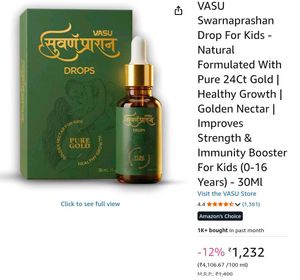 Vasu Swarnaprashan Drops - Kids Immunity