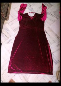 Maroon Velvet Kurta Set