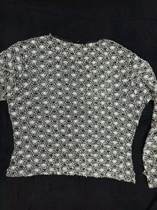 Black &amp; White Crochet Top